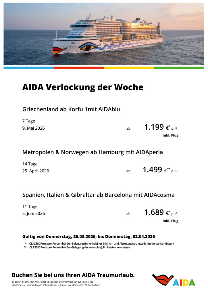 AIDA Verlockung der Woche