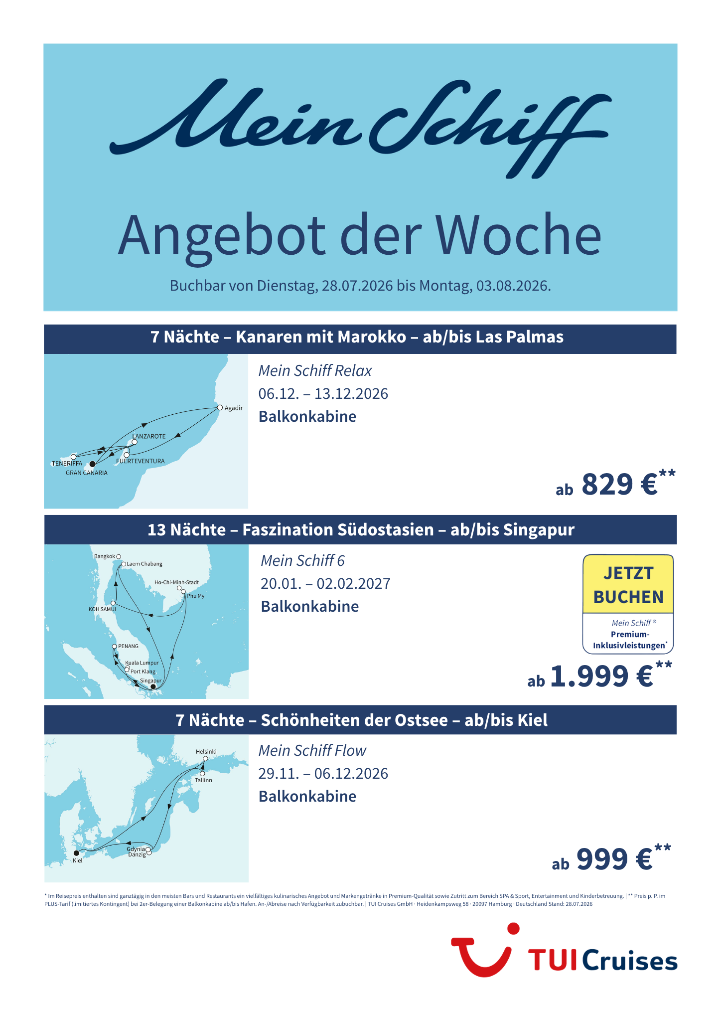 Mein Schiff Angebote der Woche