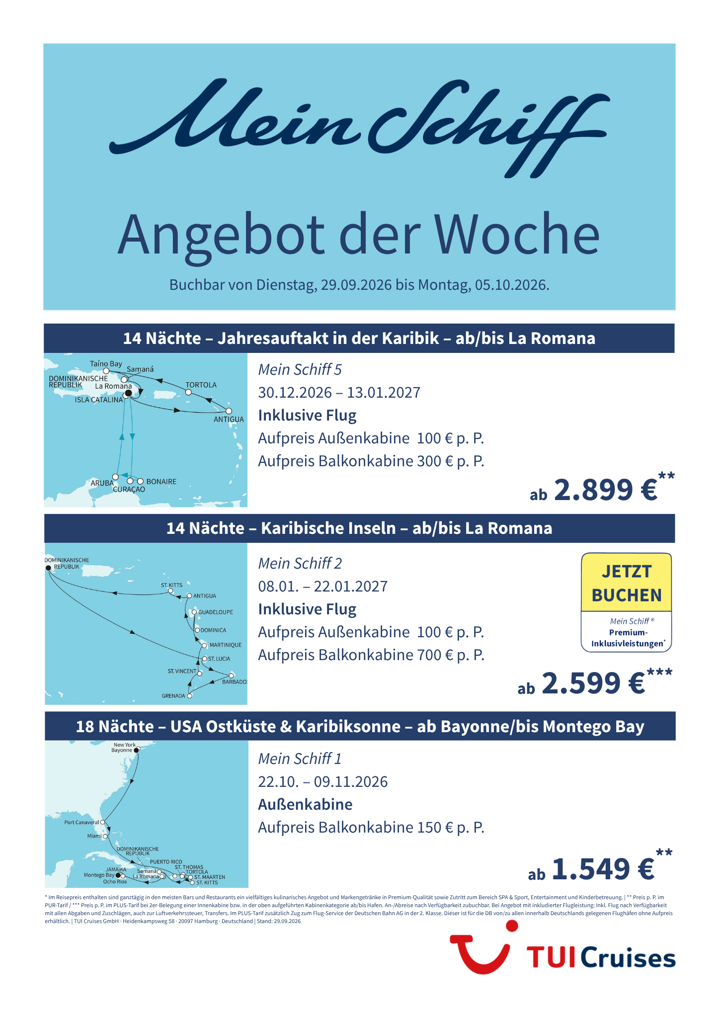 Mein Schiff Angebote der Woche