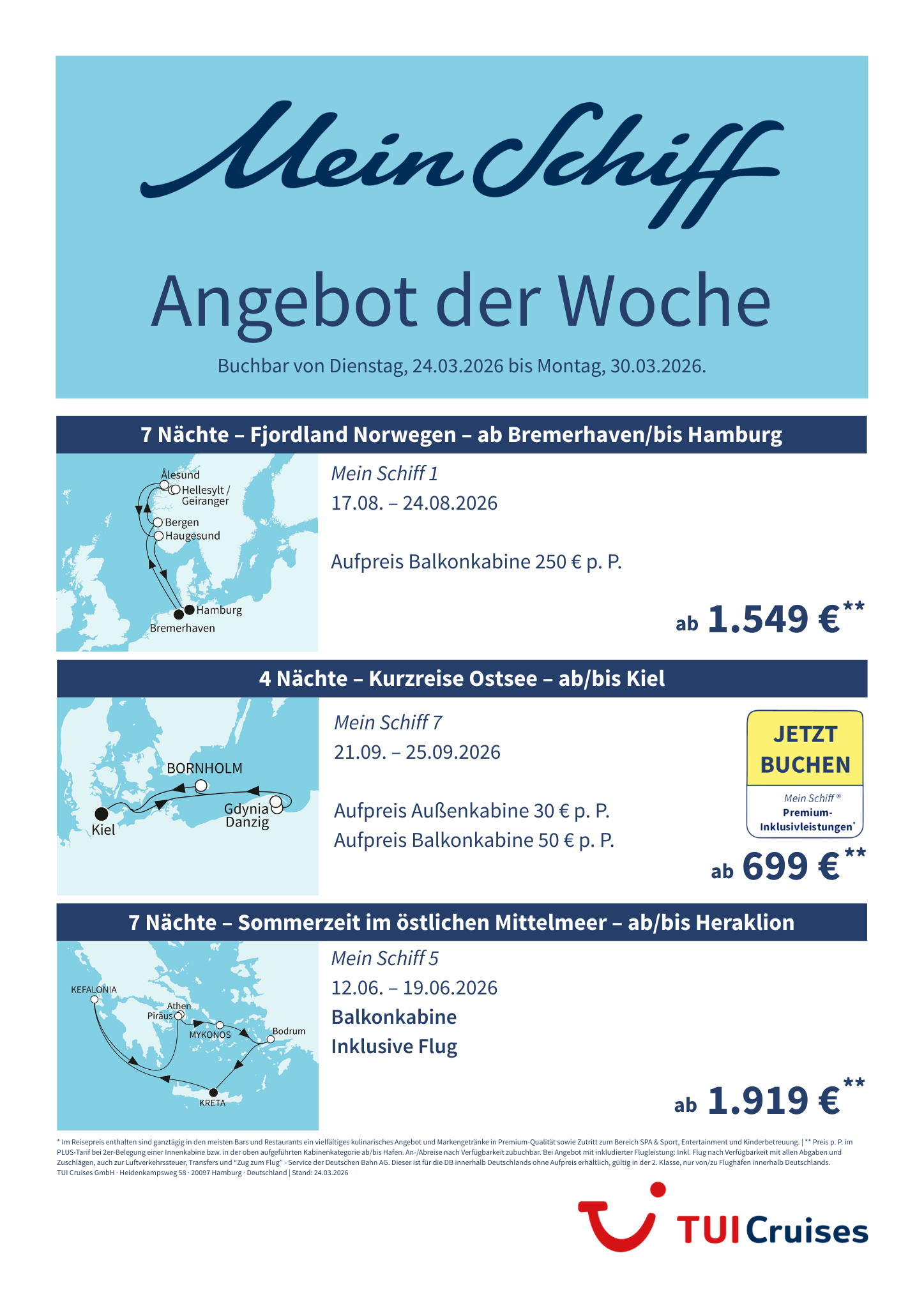 Mein Schiff Angebote der Woche