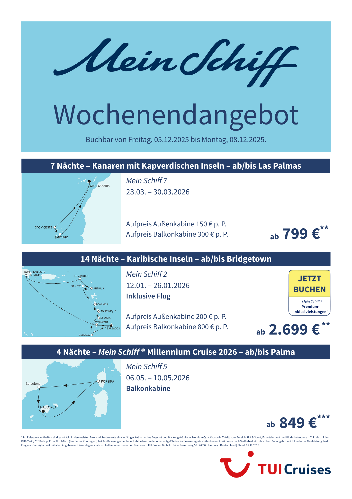 Mein Schiff Wochenendangebote